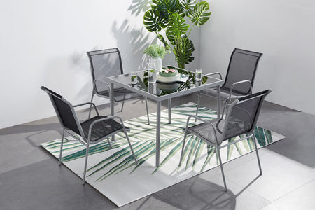 Juego de jardín de acero para 4 personas