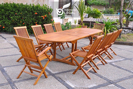 Conjunto de jardin 8 sillas y 2 sillones Lubok