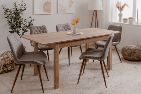 Mesa de comedor extensible de madera Brooks