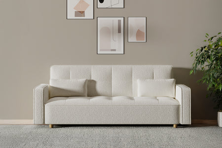 Sofá cama de 3 plazas con bucles blancos estilo Copenhague concept u