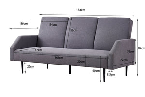 Dimensiones del sofá gris convertible