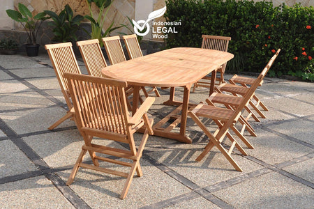 Conjunto de jardin ovalada 8 sillas y 2 sillones Kajang
