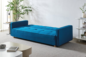 Sofá de estilo escandinavo azul convertible de 3 plazas