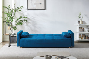 Sofá de estilo escandinavo convertible azul  de 3 plazas