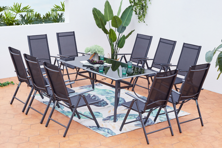 Conjunto de muebles de jardín de aluminio Rimini de 10 plazas