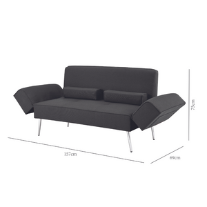 sofa convertible gris Riga - dimensiones 1