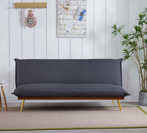 sofá cama recta gris oscuro