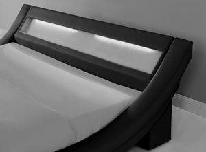 Estructura de cama de imitación con LED integrados 160 x 200 cm zoom 1 Negro