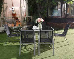 Conjunto de jardin mesa de aluminio + 6 sillas de acero