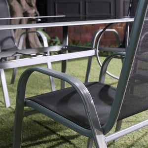 Conjunto de jardin de aluminio + 6 sillas