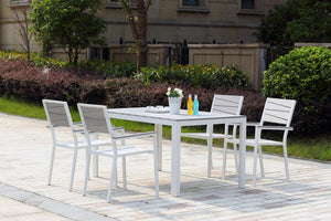 Mesa de jardín + 4 sillas de polywood económicas Siderno