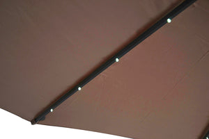 Sombrilla excéntrica con LED de 3 x 3 m Solenzara Bulle Chocolate zoom 2