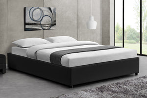 Estructura de cama con canapé integrado Negro -140 x 190 cm