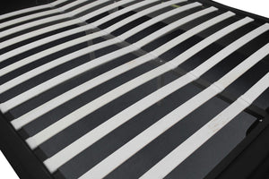 Cama de diseño Newington tapizada en negro 160x200 con caja de almacenamiento zoom 2