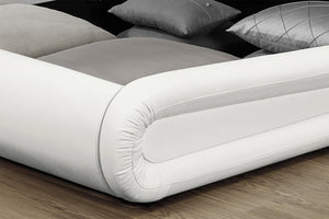 Estructura de cama de imitación con canapé y LED integrados 140 x 190 cm zoom 2 Blanco
