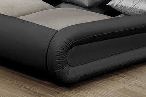 Estructura de cama de imitación con canapé y LED integrados 160 x 190 cm zoom 2 Negro