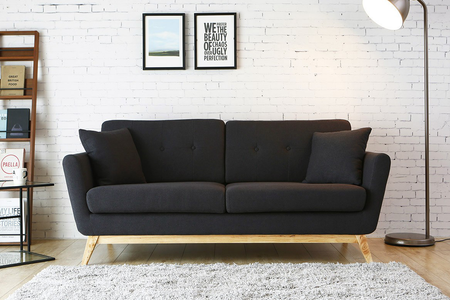 Sofá de estilo nórdico y chic Hoga Gris antracita
