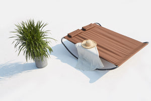 Cama de jardín y tumbona mecedora para 2 personas sobre fondo blanco Chocolate