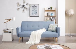 Sofá de estilo escandinavo Azul convertible de 3 plazas