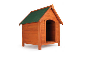 Caseta para perros de madera con techo abatible