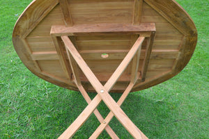Mesa de jardín de madera redonda 120 cm