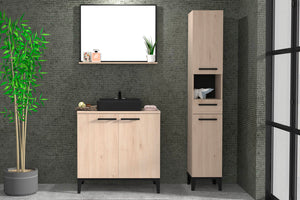 Mueble de baño Upper con espejo y columna de diseño