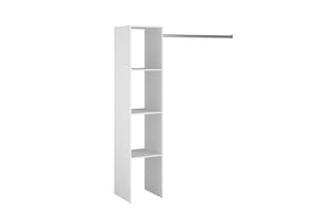 Vestidor Elysee con 3 estantes + 1 armario de diseño y práctico blanco