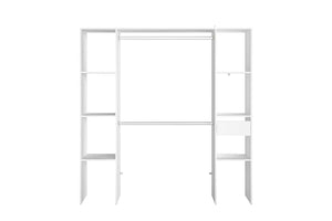 Vestidor funcional 6 estantes + 1 cajón y 2 armarios blanco Elysée