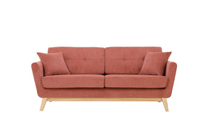 Hoga sofá escandinavo de pana color ardilla 3 plazas y 2 cojines