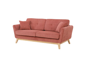 sofá escandinavo de pana color ardilla 3 plazas + 2 cojines