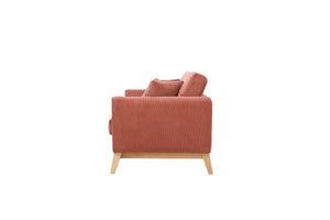 Hoga sofá escandinavo pana color ardilla 3 plazas + 2 cojines