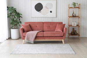 Hoga sofá escandinavo de pana color ardilla 3 plazas + 2 cojines