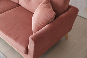 Hoga sofá escandinavo de pana color ardilla 3 plazas + 2 cojines zoom 2