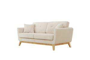 Hoga sofá escandinavo de pana beige 3 plazas y sus 2 cojines 