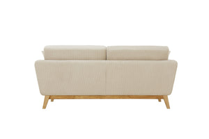 Hoga sofá escandinavo de pana beige 3 plazas + 2 cojines 