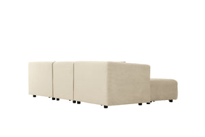 Sofá modular de 3 plazas + 1 puf beige Monroe