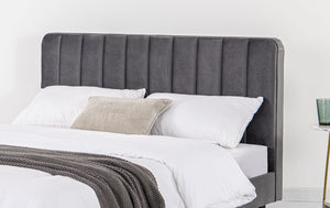 cama terciopelo gris 160x200 cm zoom 1