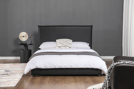 Cama design 140x190 en polipiel negro