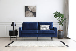 Sofá en terciopelo azul oscuro de diseño