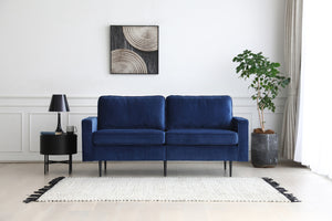 Sofá de diseño en terciopelo azul oscuro