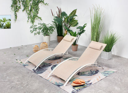 Juego de 2 tumbonas Bahia Ecru