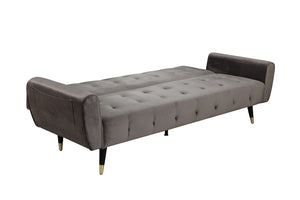 sofá cama en terciopelo gris oscuro ontario
