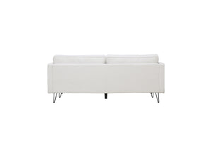 Sofá blanco de 3 plazas con pies de metal
