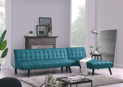 sofa 4 plazas azul pato