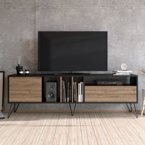 Mueble TV industrial con ranura 180 cm concept u ambiente baylee