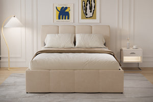Almacenamiento en lecho de nubes 140 x 190 cm terciopelo beige atmósfera de Baltimore concept u