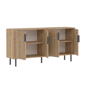 Aparador Cannage 4 puertas madera packshot abierto concept u