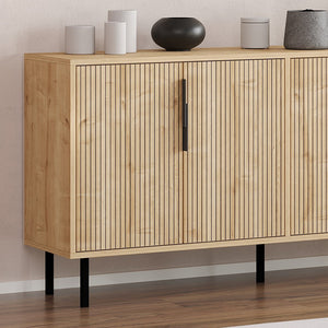 Aparador acanalado de 4 puertas en madera zoom concept u