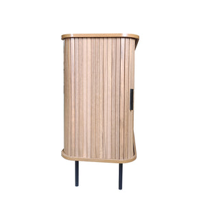 Aparador bajo con puertas correderas de madera acanalada Semarang Packshot perfil concept u