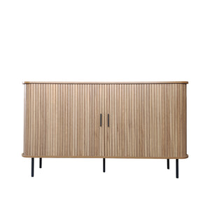 Aparador bajo con puertas correderas de madera acanalada Semarang foto frontal concept u